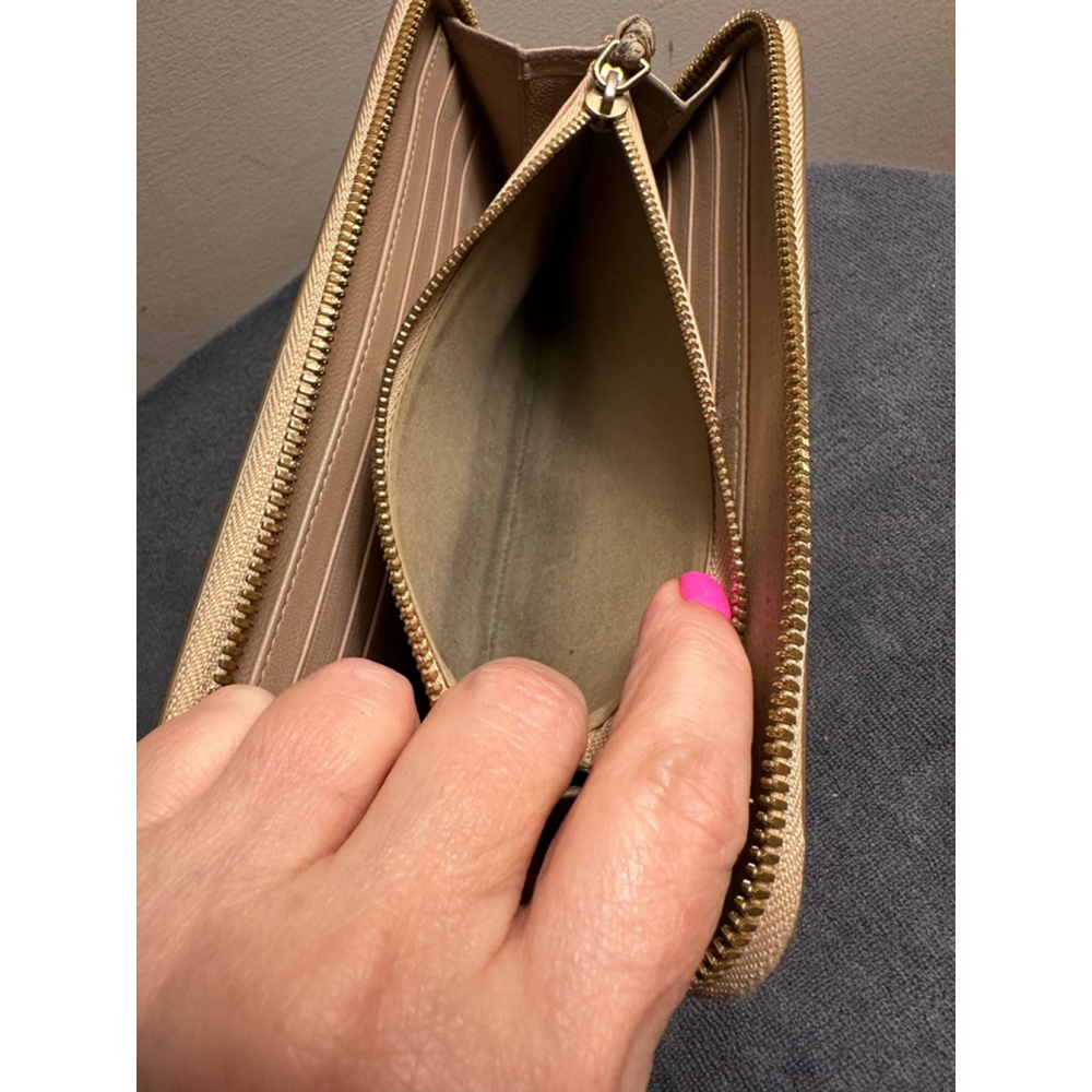 Chloé Yellow & Tan Leather Colorblock Long Zip Wallet - Picture 6 of 14